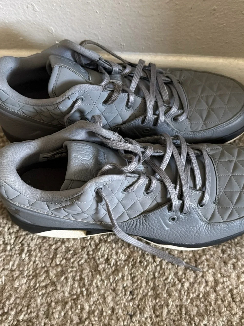 Jordan Men's Quilted Gray Low-Top Sneakers